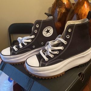 Black Hi-Top Platform Converse Sneakers